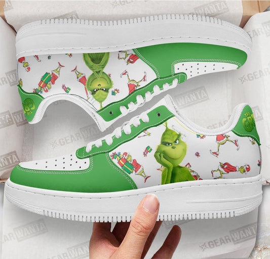 Grinch Custom Air Sneakers QD06- Cuztomshoes