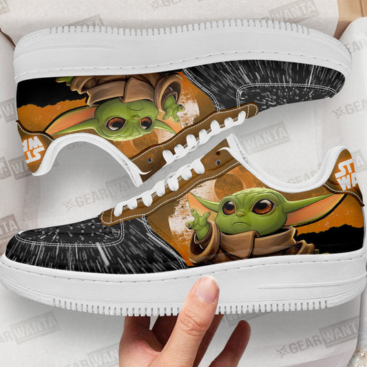 Grogu Baby Yoda Air Sneakers Custom Star Wars Shoes- Cuztomshoes