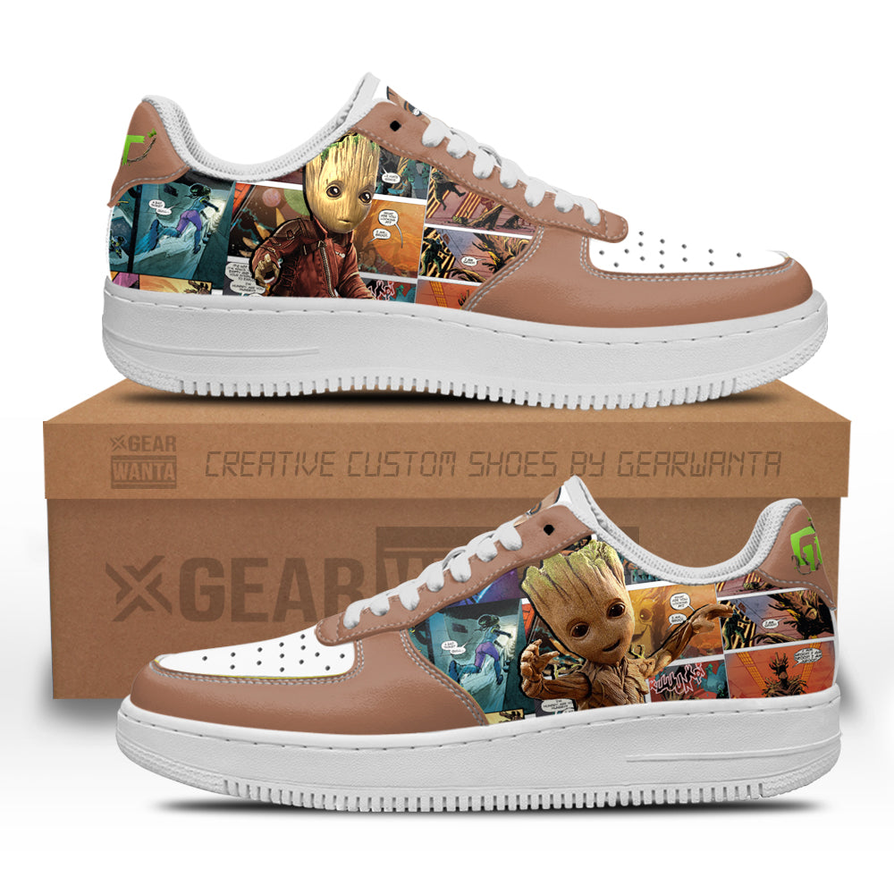 Groot Air Sneakers Custom Superhero Comic Shoes- Cuztomshoes