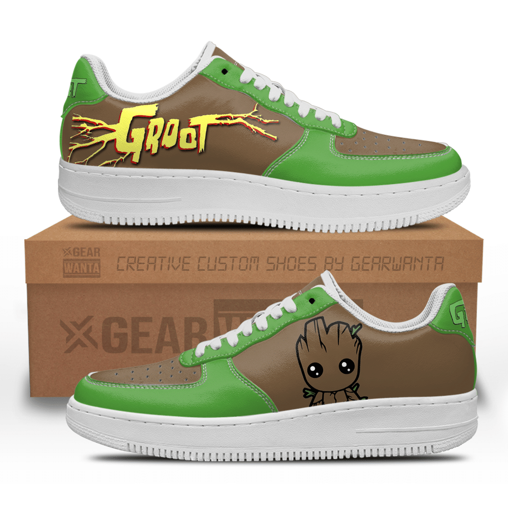 Groot Super Hero Custom Air Sneakers QD22- Cuztomshoes