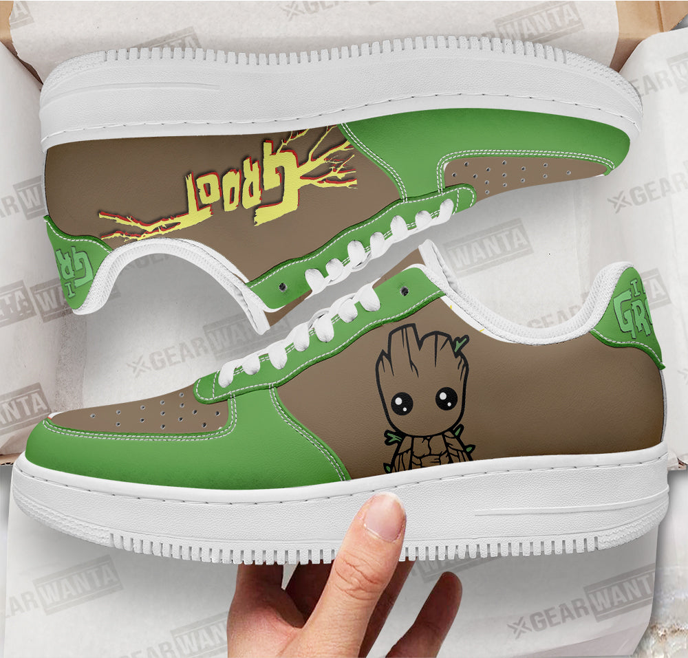 Groot Super Hero Custom Air Sneakers QD22- Cuztomshoes