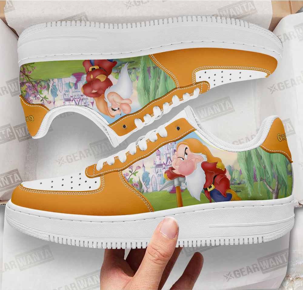 Grumpy Snow White and 7 Dwarfs Custom Air Sneakers QD12- Cuztomshoes