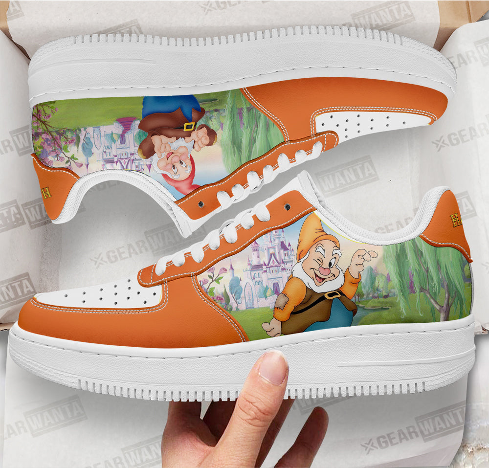 Happy Snow White and 7 Dwarfs Custom Air Sneakers QD12- Cuztomshoes