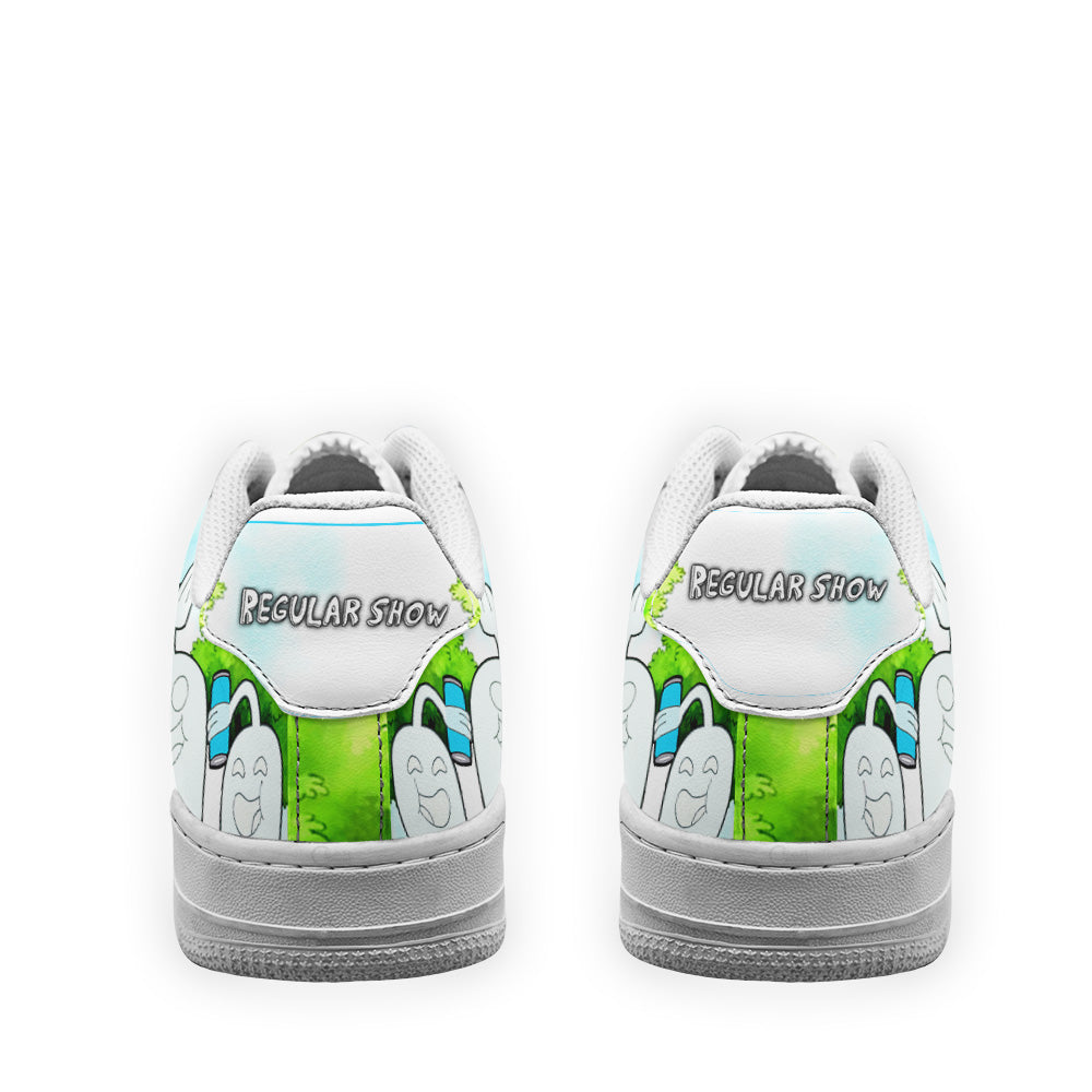 Hi Five Ghost Air Sneakers Custom Regular Show Shoes- Cuztomshoes