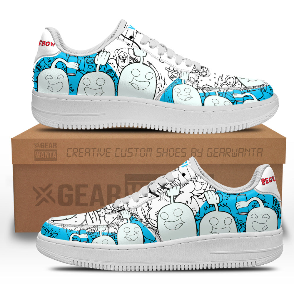 Hi Five Ghost Regular Show Air Sneakers Custom Cartoon Shoes- Cuztomshoes