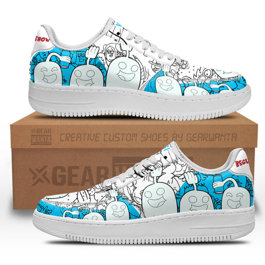 Hi Five Ghost Regular Show Air Sneakers Custom Cartoon Shoes- Cuztomshoes