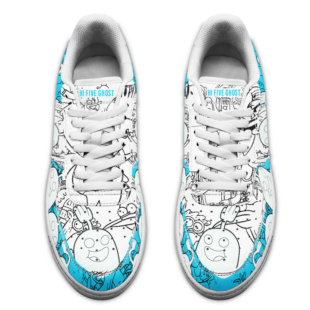 Hi Five Ghost Regular Show Air Sneakers Custom Cartoon Shoes- Cuztomshoes