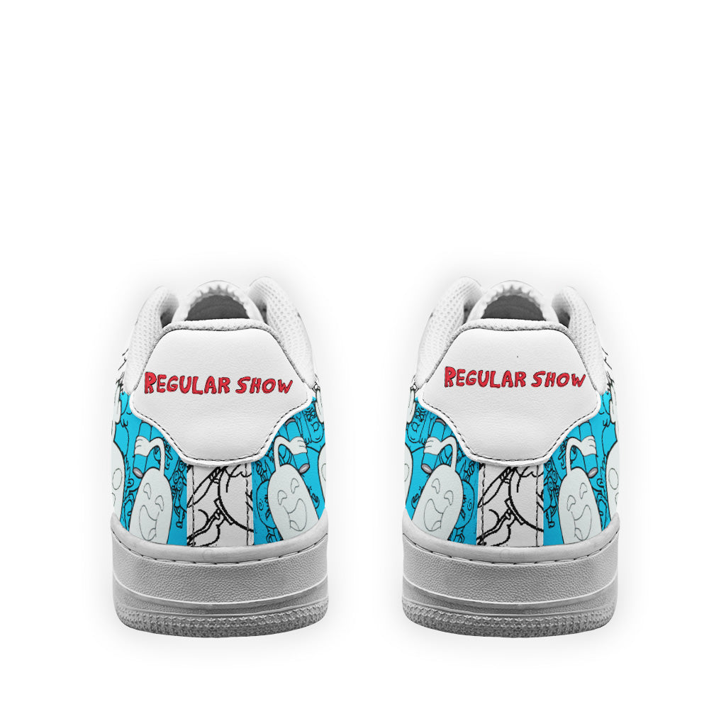 Hi Five Ghost Regular Show Air Sneakers Custom Cartoon Shoes- Cuztomshoes