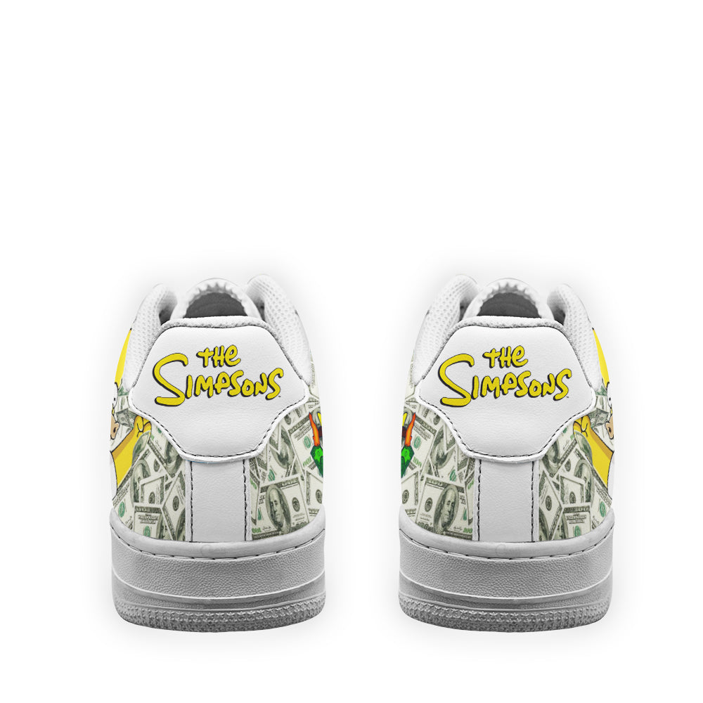 Homer Simpson Air Sneakers Custom Simpson Cartoon Shoes- Cuztomshoes