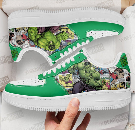 Hulk Air Sneakers Custom Superhero Comic Shoes- Cuztomshoes