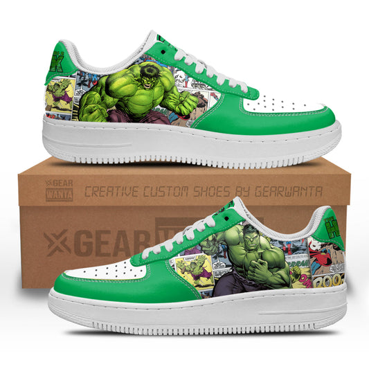 Hulk Air Sneakers Custom Superhero Comic Shoes- Cuztomshoes