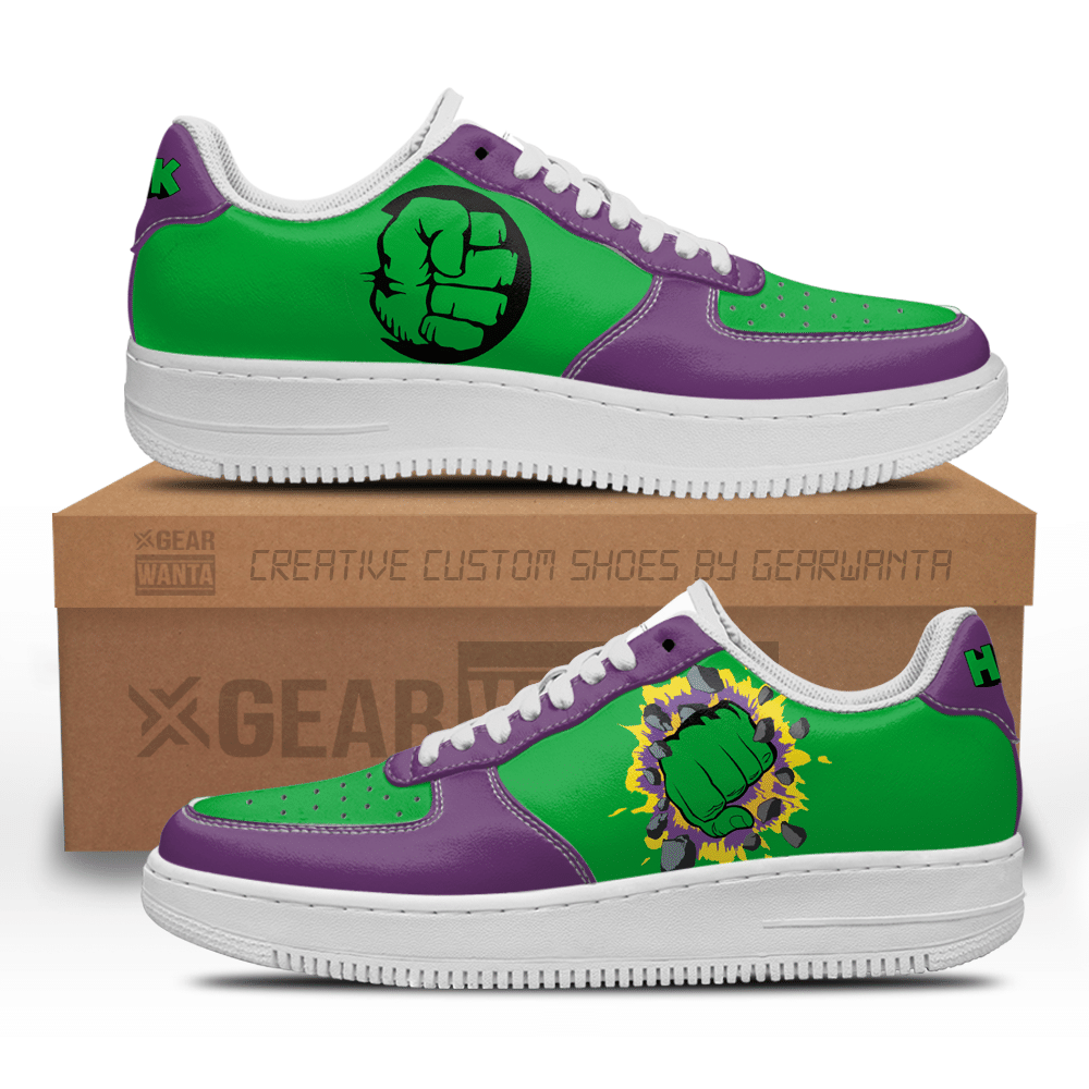 Hulk Super Hero Custom Air Sneakers QD22- Cuztomshoes