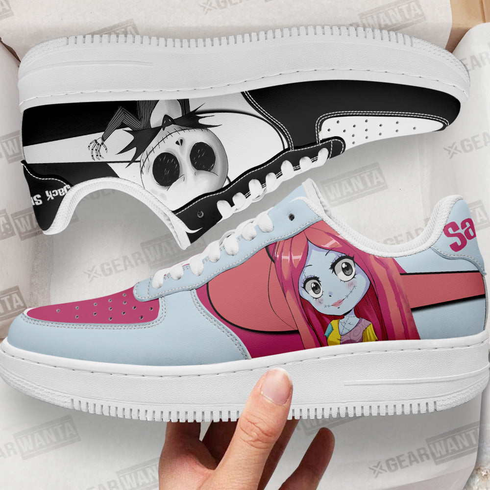 Jack Skellington x Sally Custom Cartoon Air Sneakers LT13- Cuztomshoes