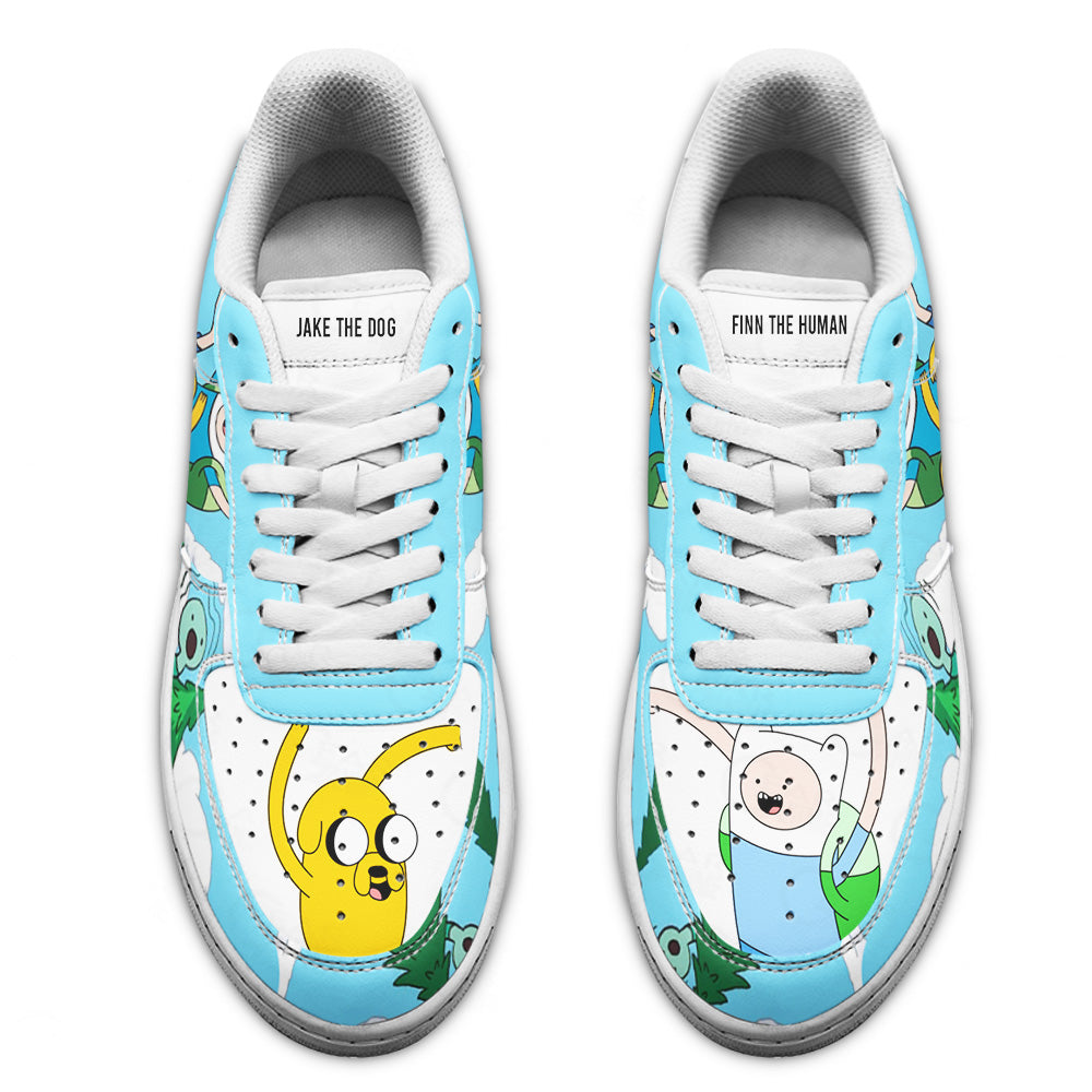 Jake and Finn Air Sneakers Custom Adventure Time Shoes- Cuztomshoes