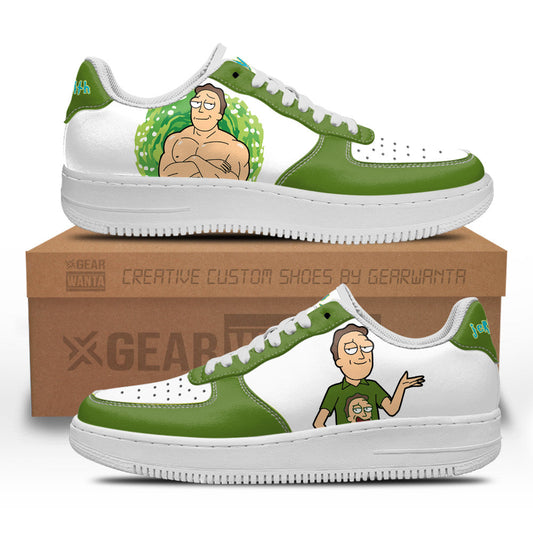 Jerry Smith Rick and Morty Custom Air Sneakers QD13- Cuztomshoes