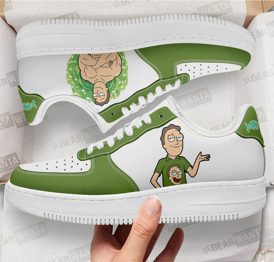 Jerry Smith Rick and Morty Custom Air Sneakers QD13- Cuztomshoes