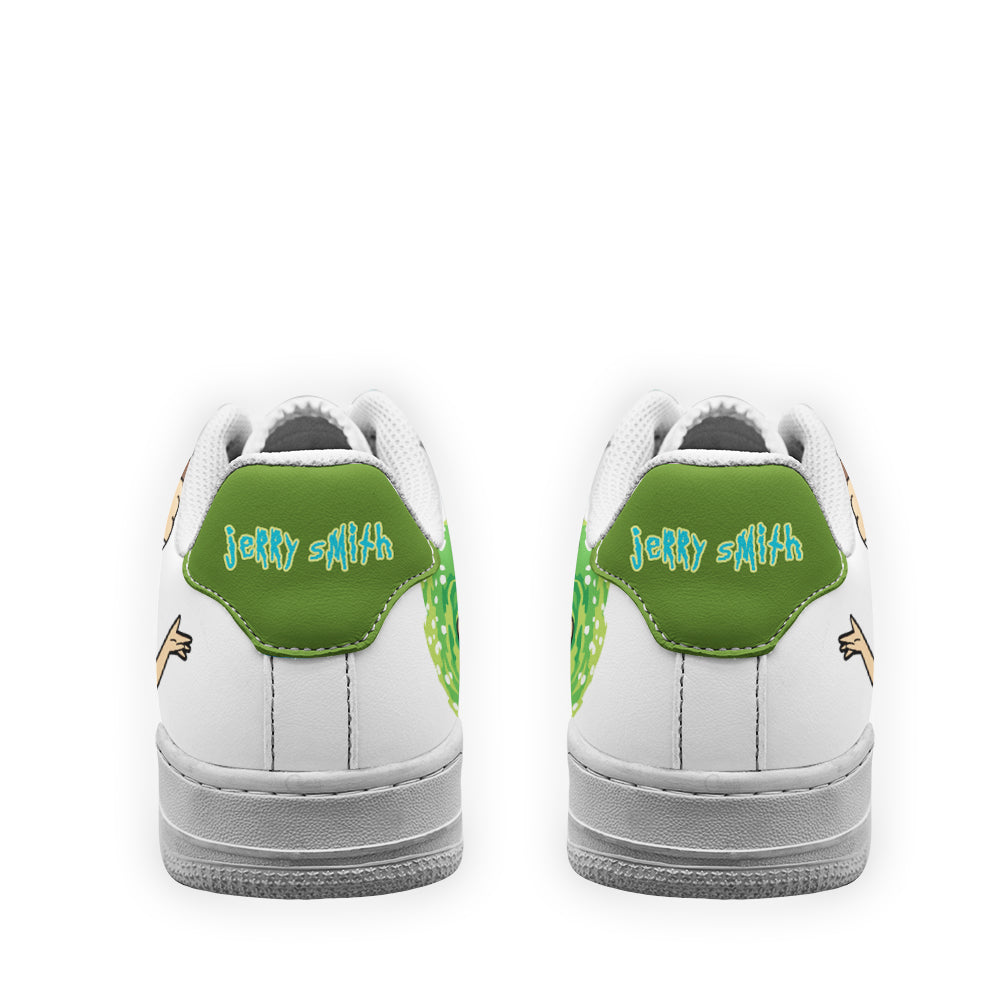 Jerry Smith Rick and Morty Custom Air Sneakers QD13- Cuztomshoes