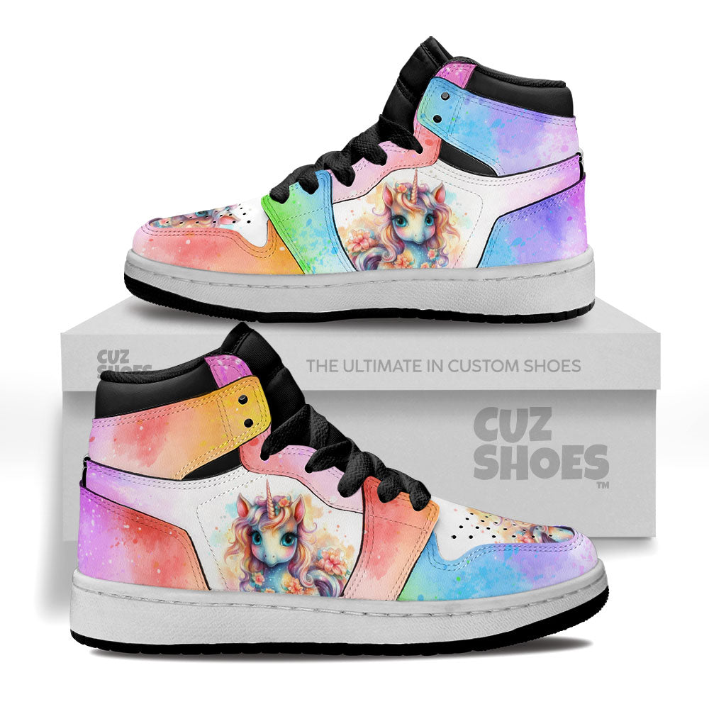 Unicorn Colorful Sneakers Custom Kid Shoes PT0208- cuztomshoes.com