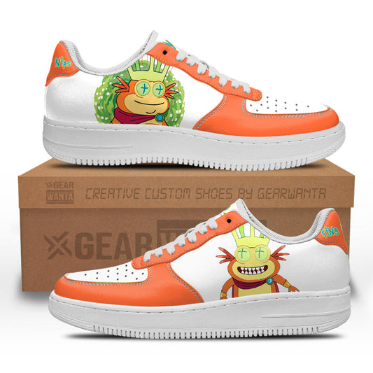 King Flippy Nips Rick and Morty Custom Air Sneakers QD13- Cuztomshoes