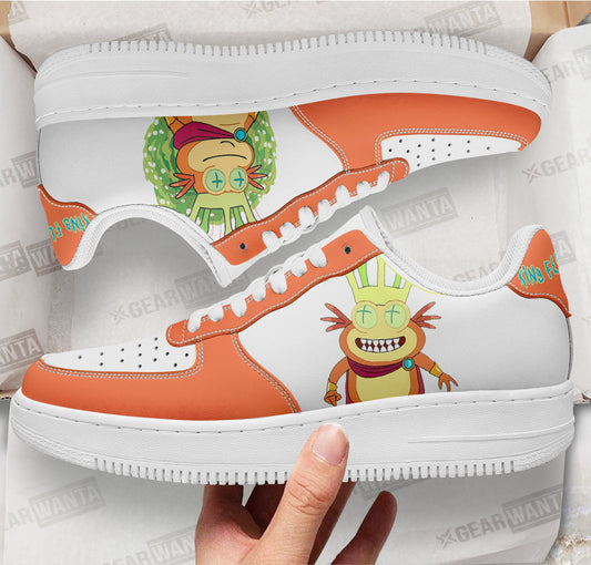 King Flippy Nips Rick and Morty Custom Air Sneakers QD13- Cuztomshoes