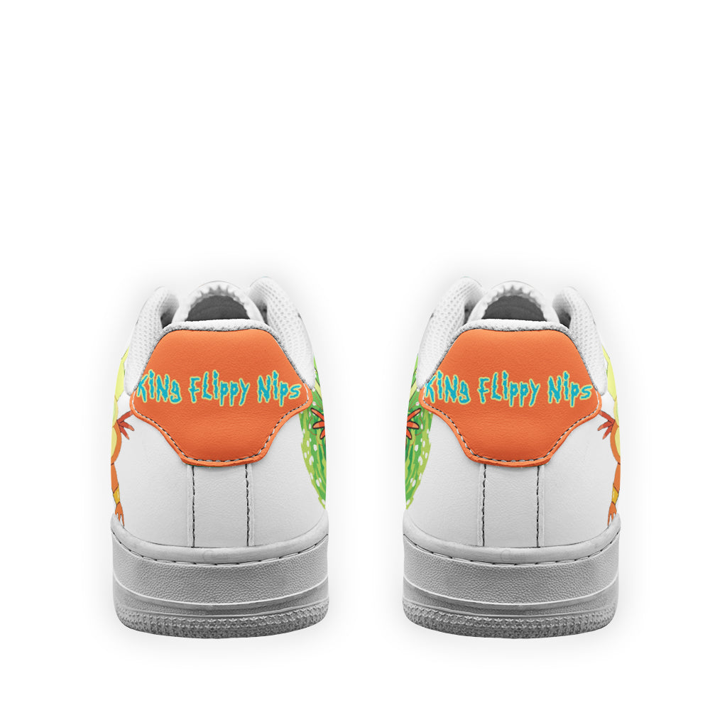 King Flippy Nips Rick and Morty Custom Air Sneakers QD13- Cuztomshoes