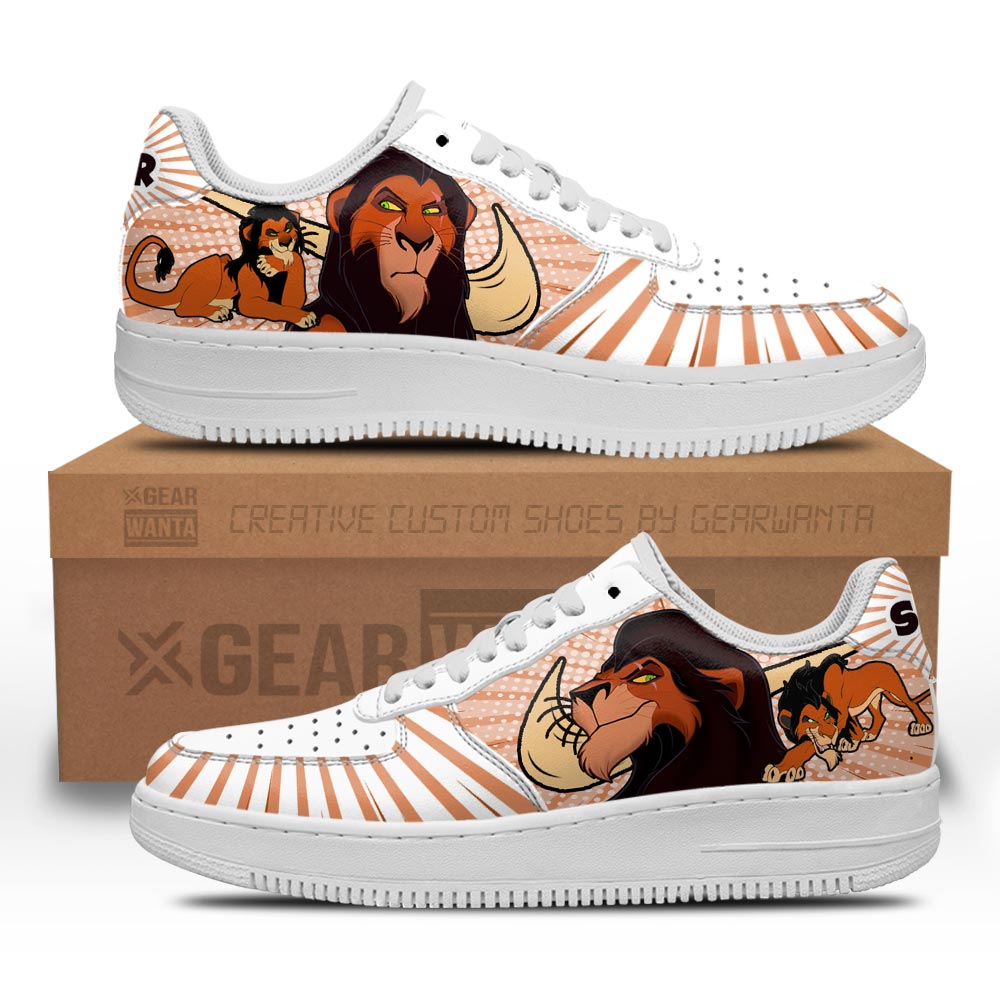 Lion Scar Air Sneakers Custom Villain The Lion King- Cuztomshoes