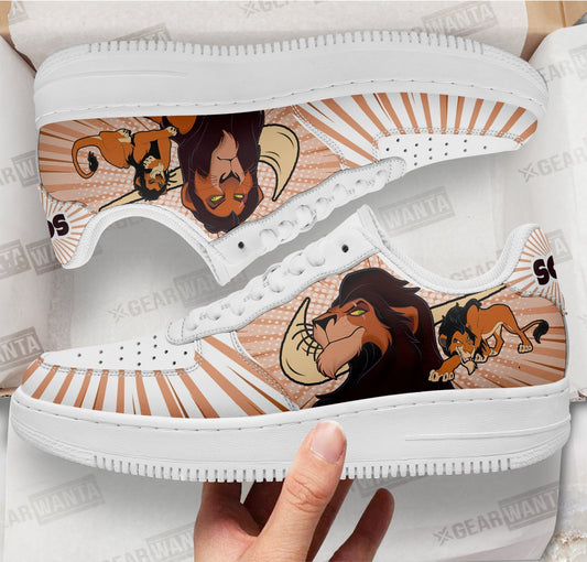 Lion Scar Air Sneakers Custom Villain The Lion King- Cuztomshoes