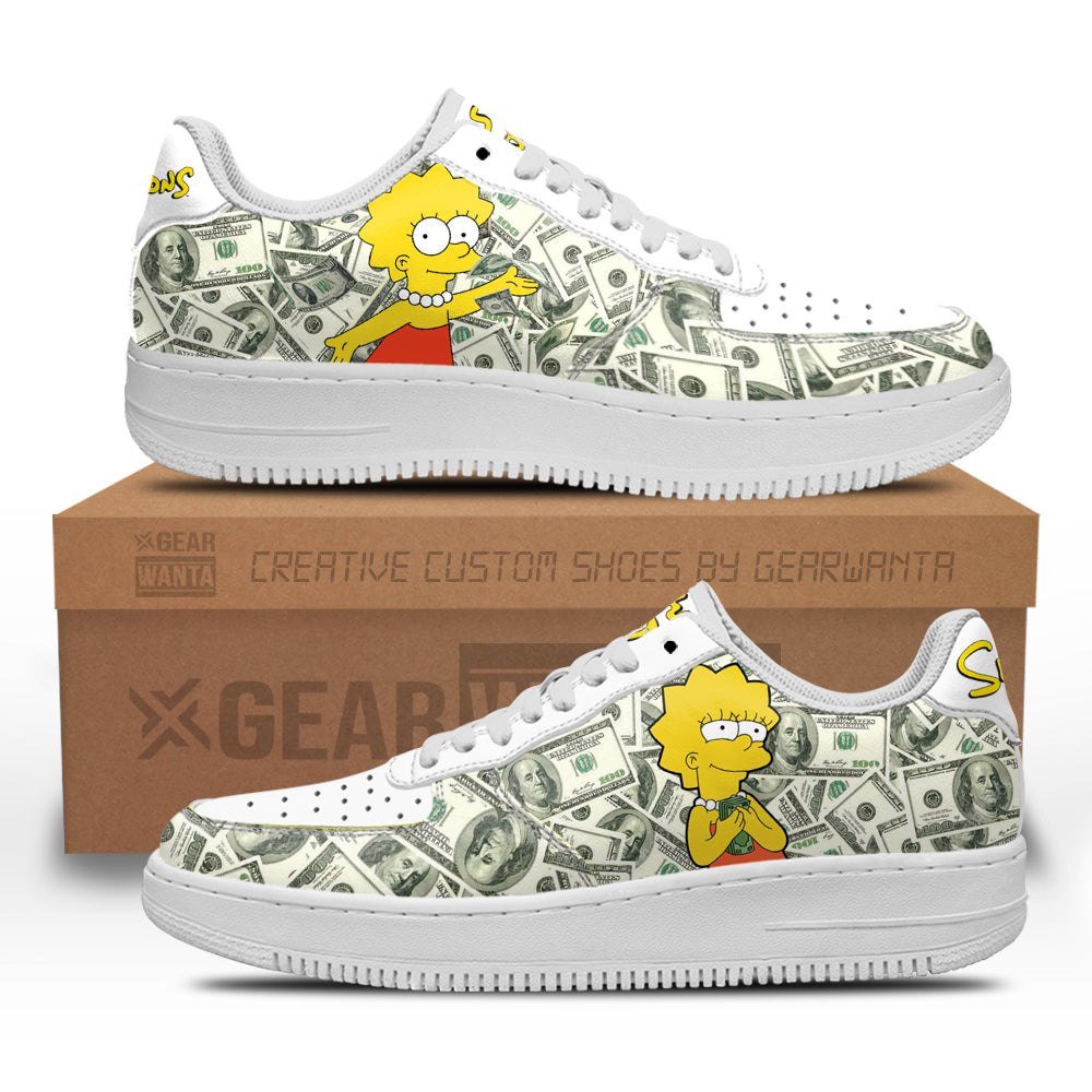 Lisa Simpson Air Sneakers Custom Simpson Cartoon Shoes- Cuztomshoes