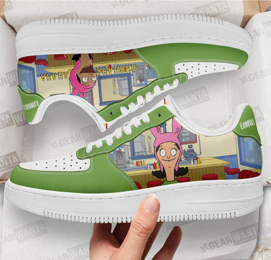 Louise Belcher Bob's Burger Custom Air Sneakers QD12- Cuztomshoes