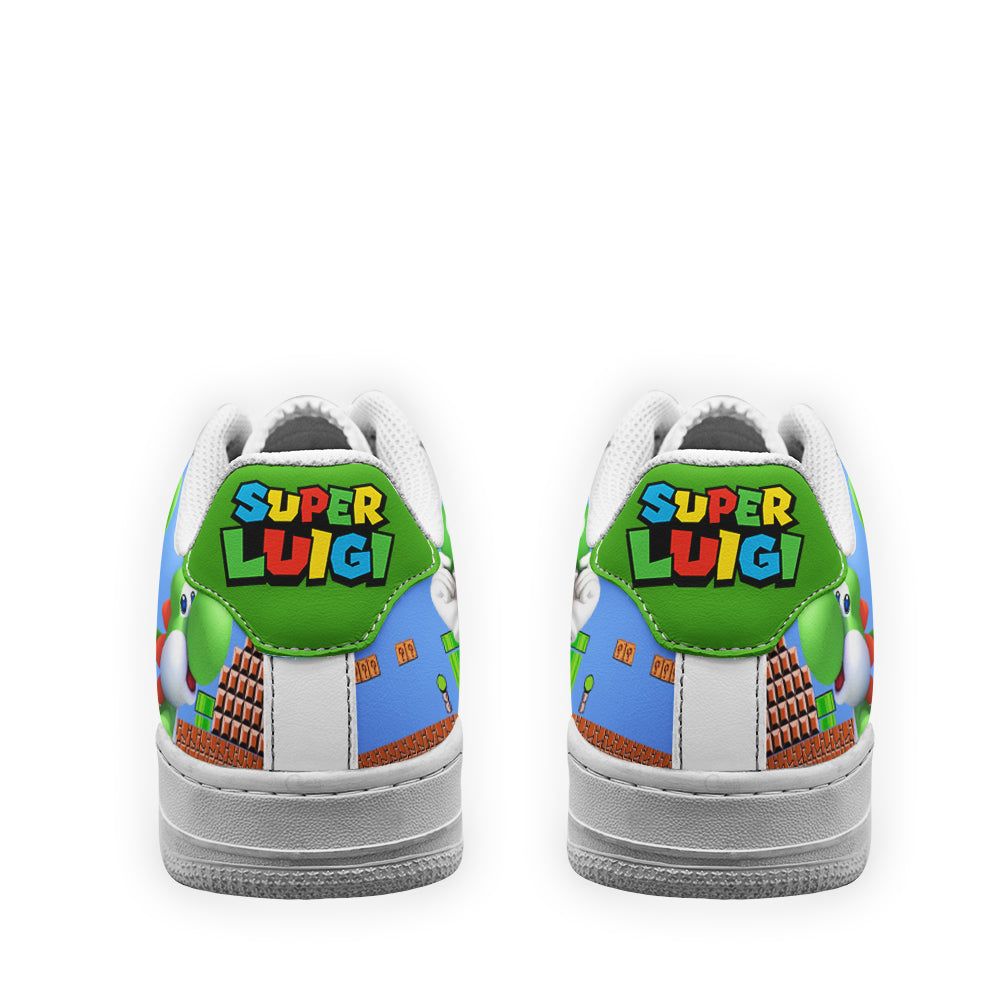 Luigi Super Mario Air Sneakers Custom For Gamer Shoes- Cuztomshoes