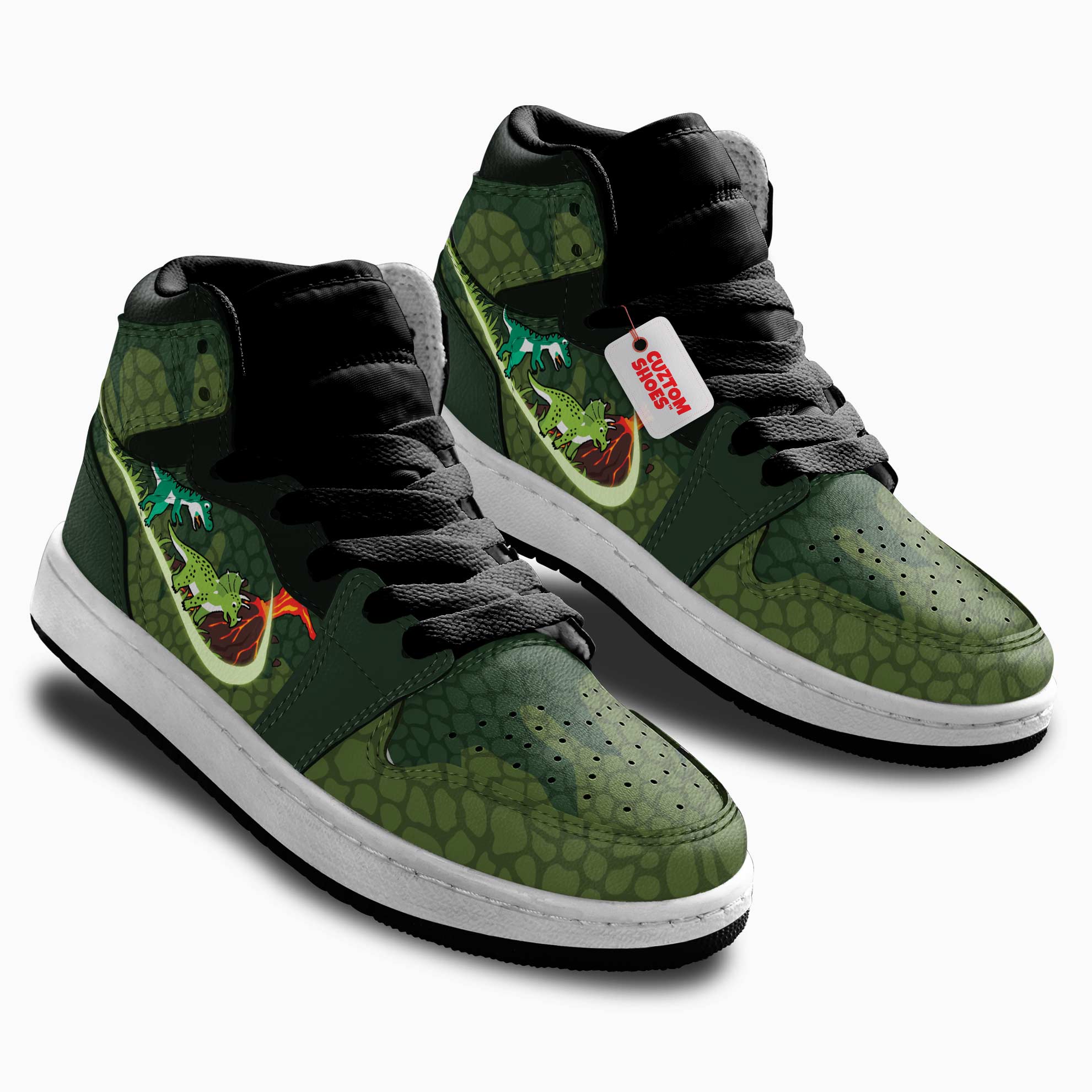 T-Rex Kids Sneakers Dinosaur Custom Shoes MV30061- cuztomshoes.com