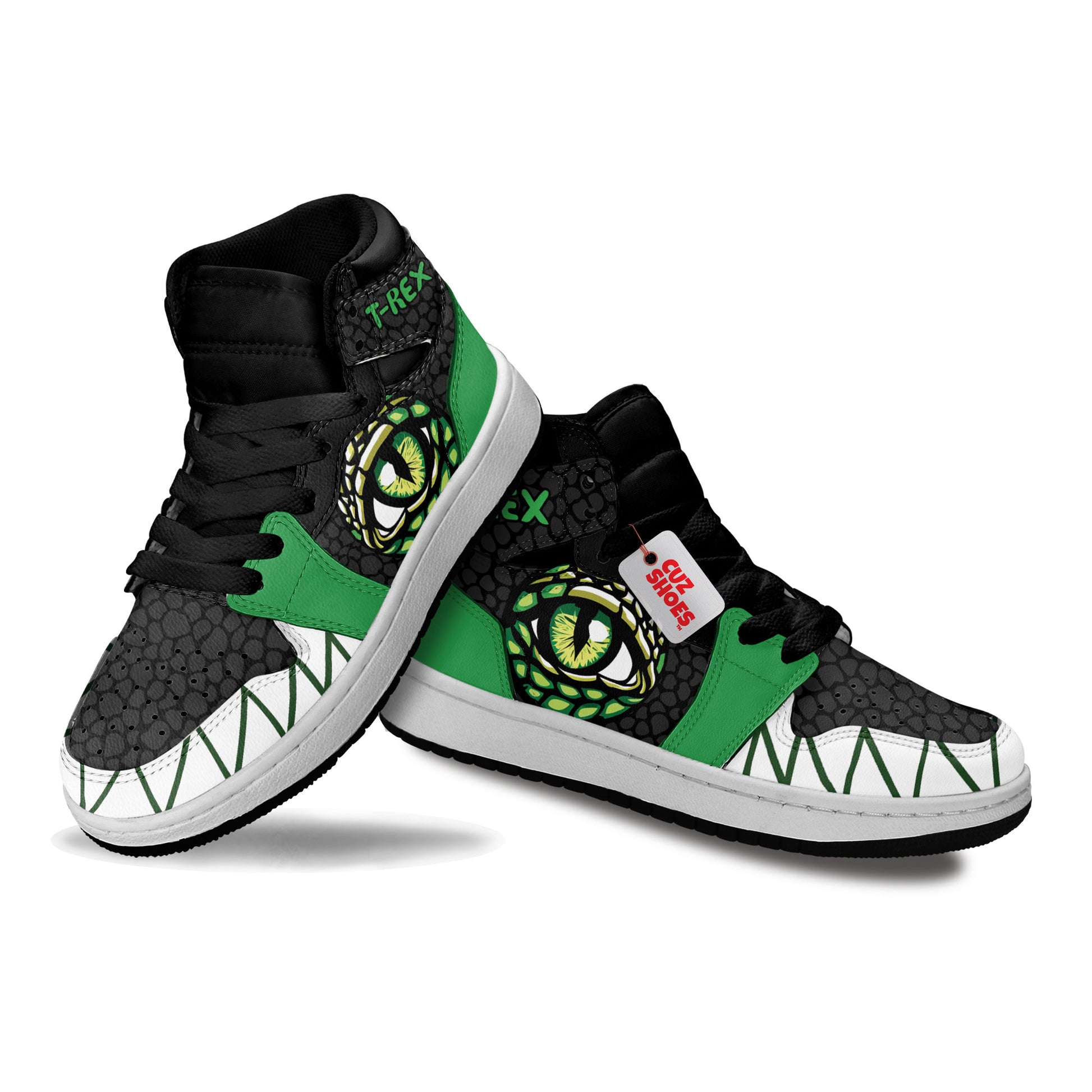 T-Rex Cute Kids Sneakers Dinosaur Custom Shoes MV30062- cuztomshoes.com