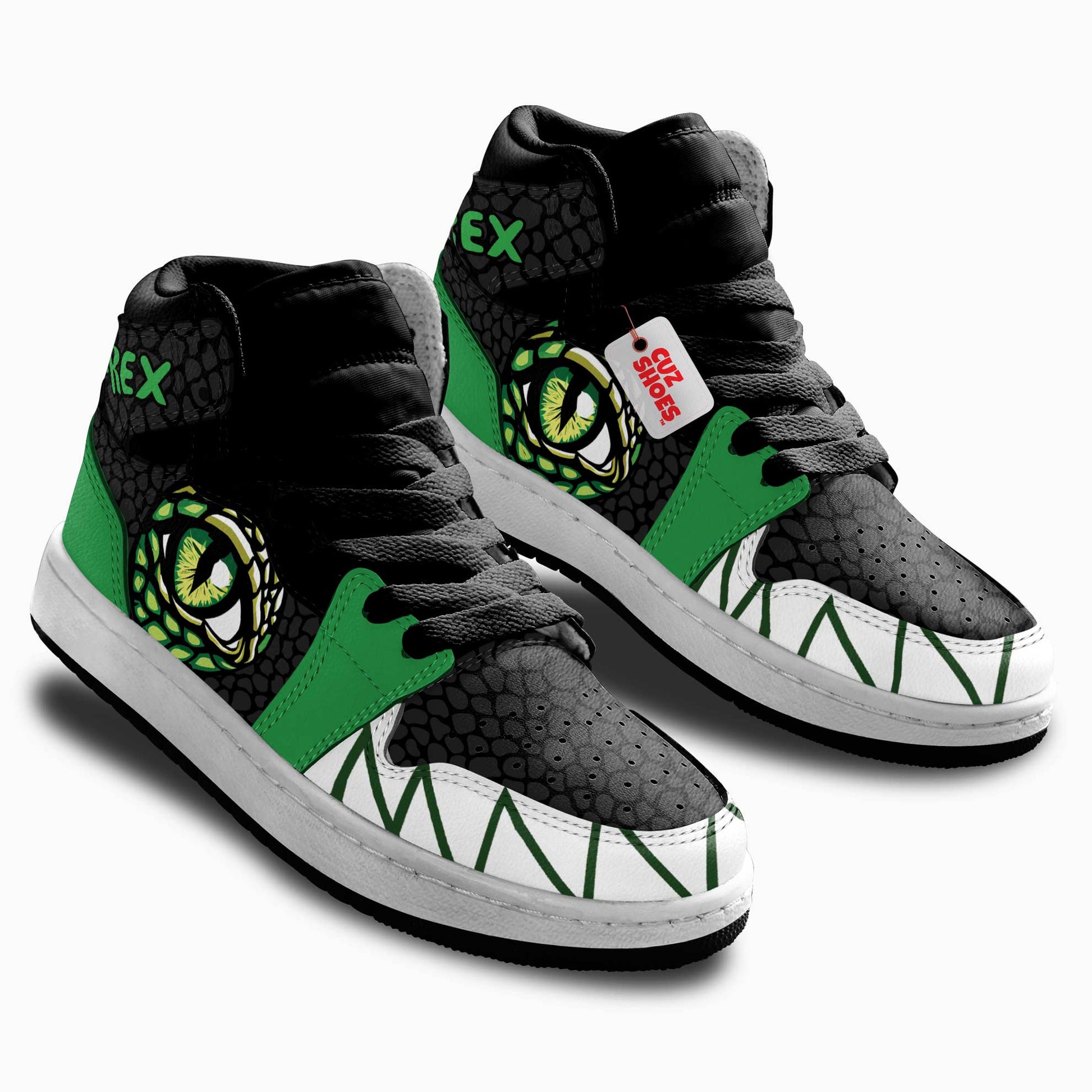 T-Rex Cute Kids Sneakers Dinosaur Custom Shoes MV30062- cuztomshoes.com