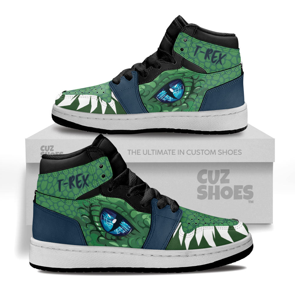 T-Rex Kids Sneakers Dinosaur Custom Shoes MV30062- cuztomshoes.com