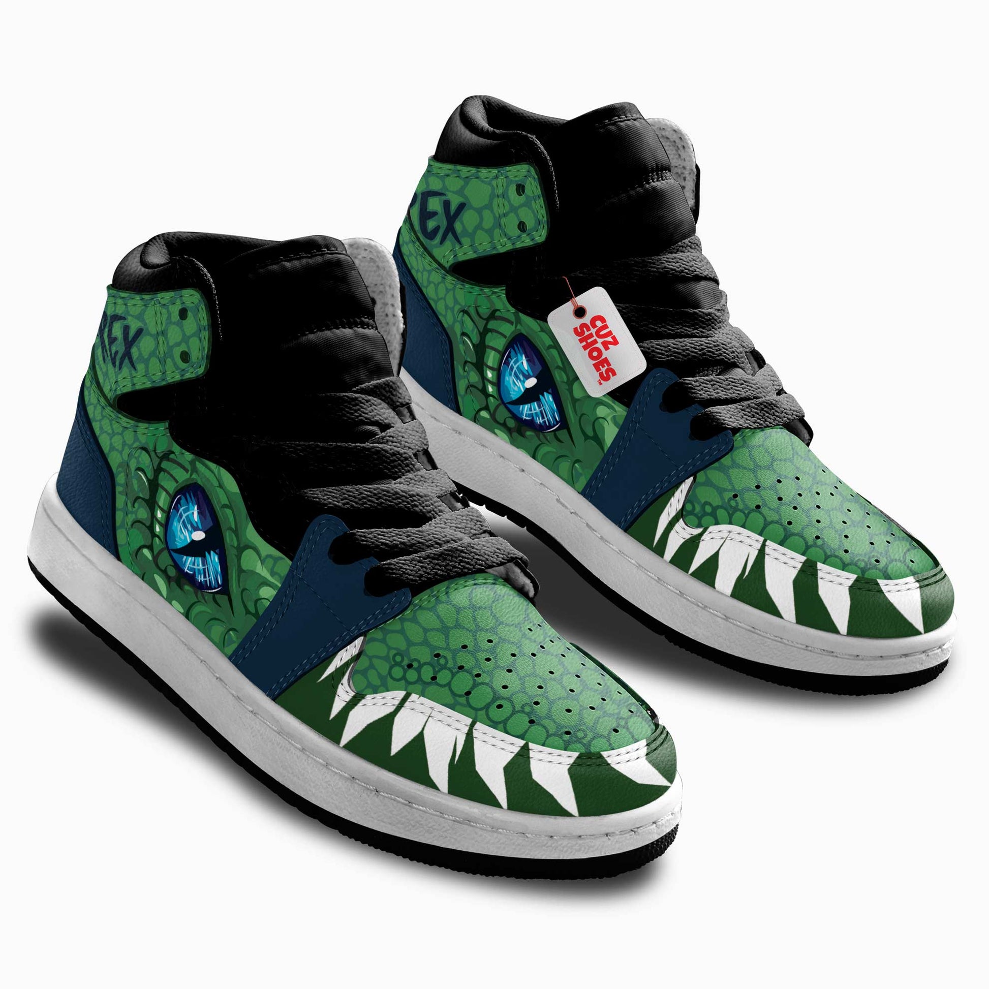 T-Rex Kids Sneakers Dinosaur Custom Shoes MV30062- cuztomshoes.com