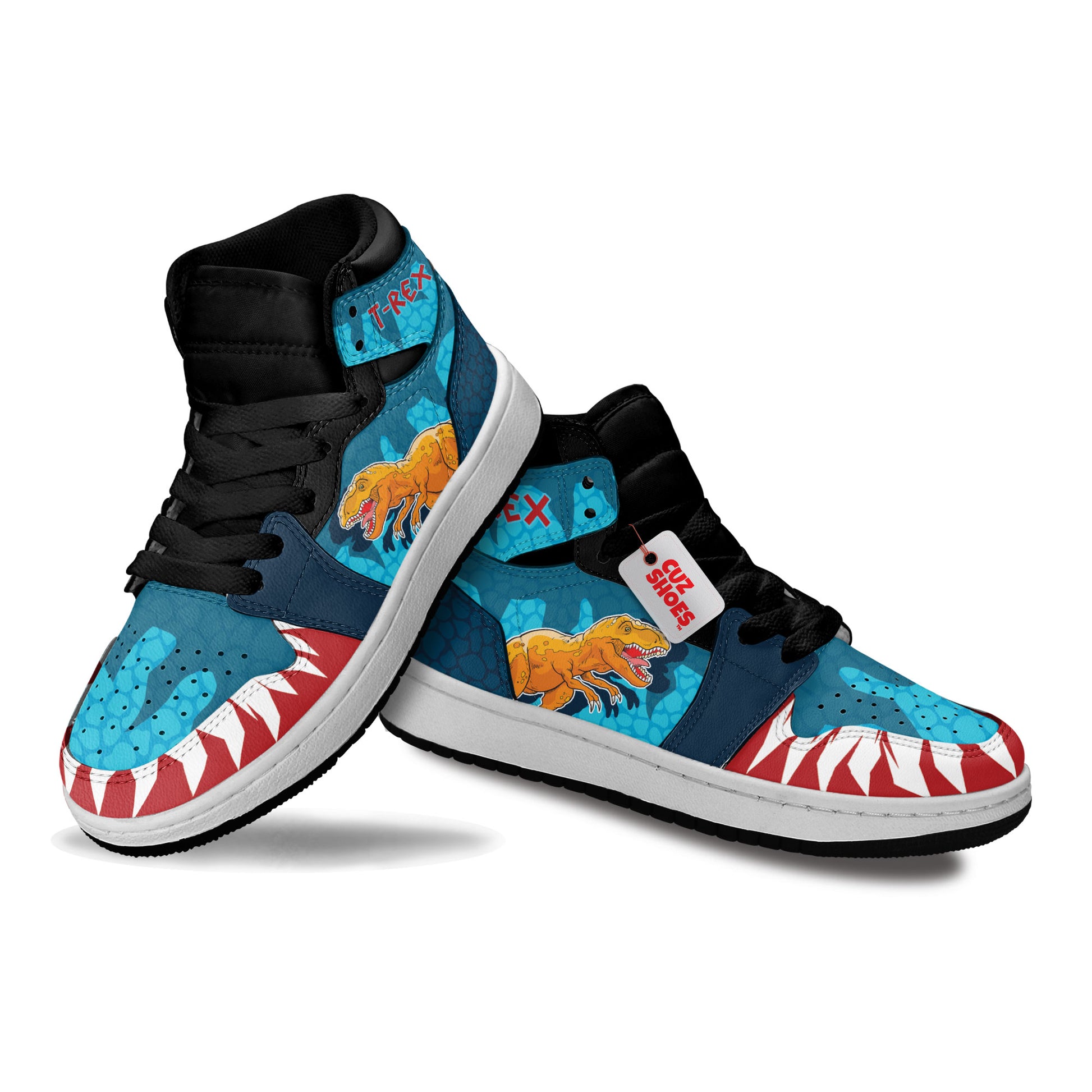 T-Rex Kids Sneakers Dinosaur Custom Shoes MV3006- cuztomshoes.com