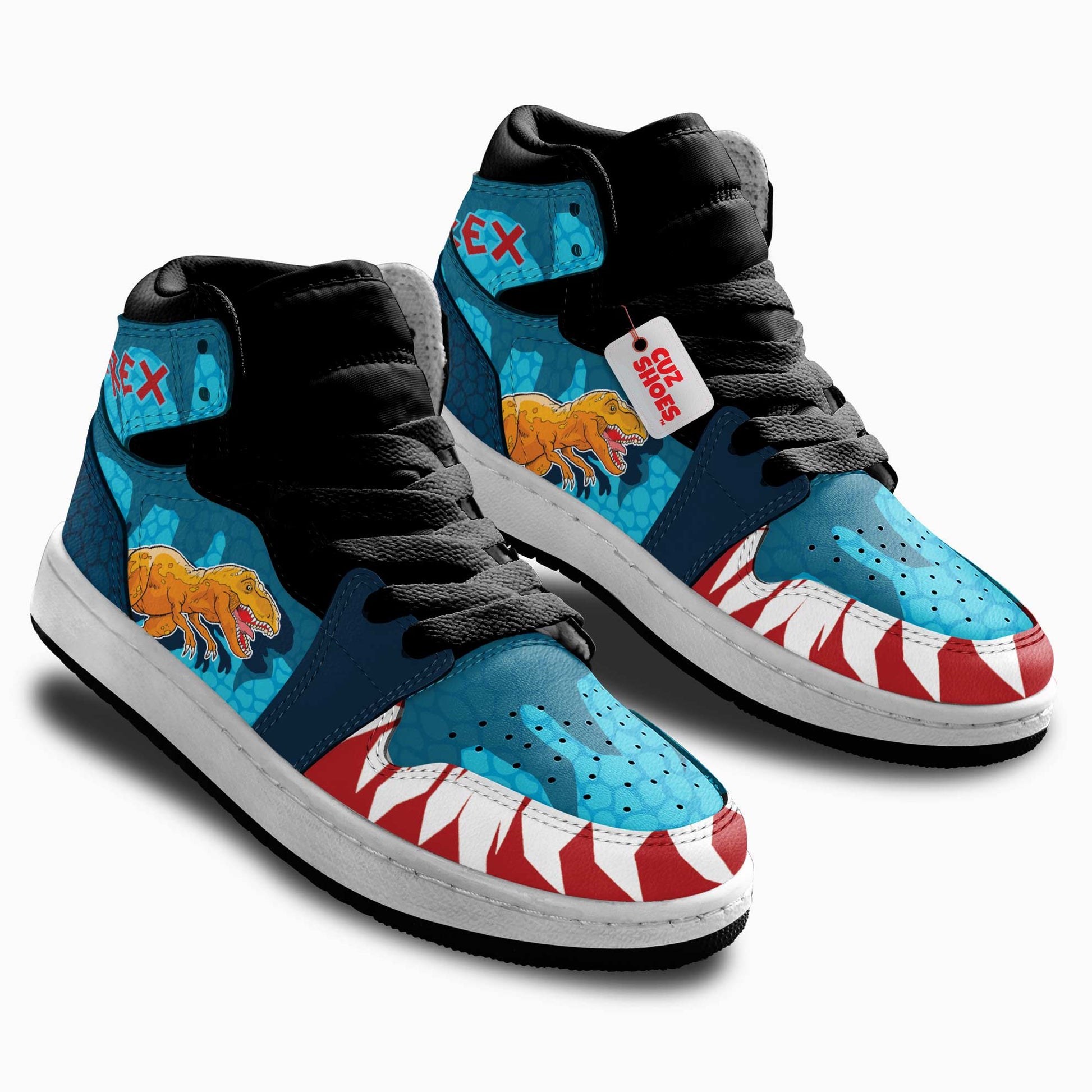 T-Rex Kids Sneakers Dinosaur Custom Shoes MV3006- cuztomshoes.com