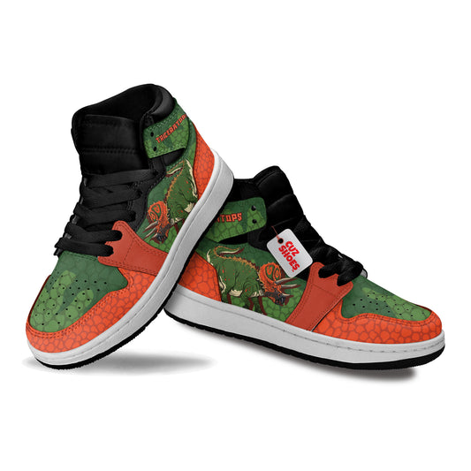 Triceratops Kids Sneakers Custom Dinosaur Shoes MV3006- cuztomshoes.com