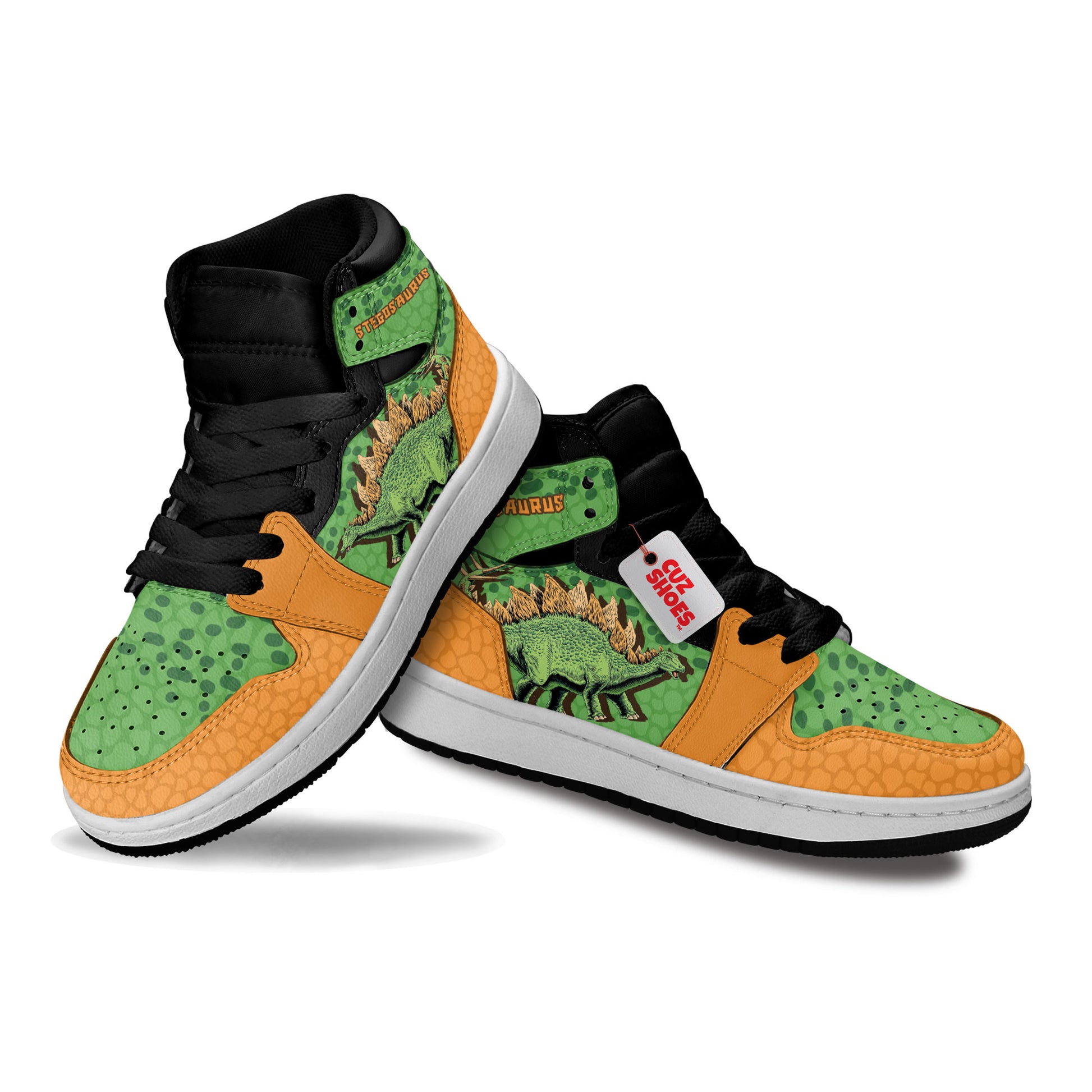 Stegosaurus Kids Sneakers Custom Dinosaur Shoes MV3006- cuztomshoes.com