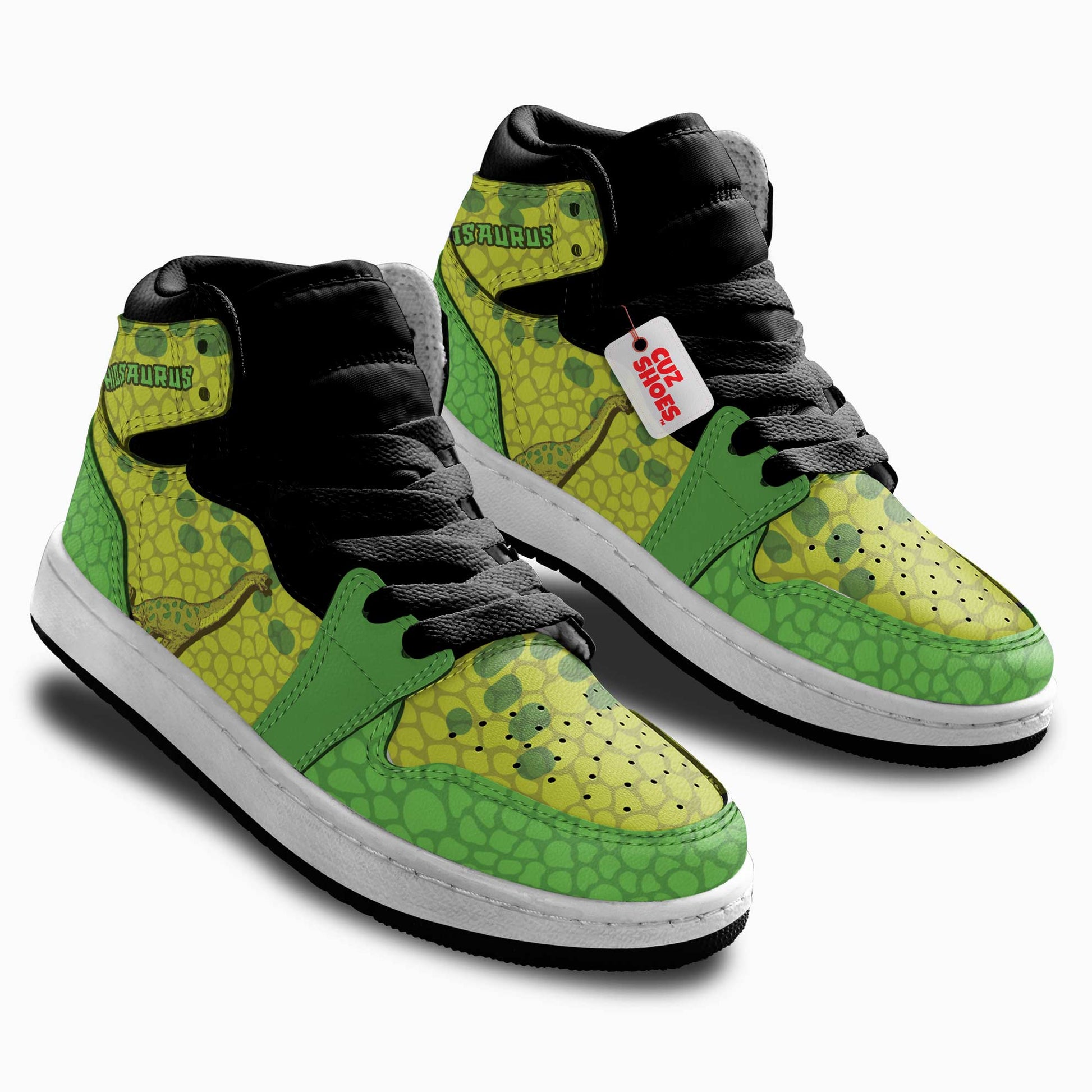 Brachiosaurus Kids Sneakers Custom Dinosaur Shoes MV3006- cuztomshoes.com