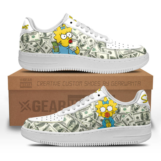 Maggie Simpson Air Sneakers Custom Simpson Cartoon Shoes- Cuztomshoes