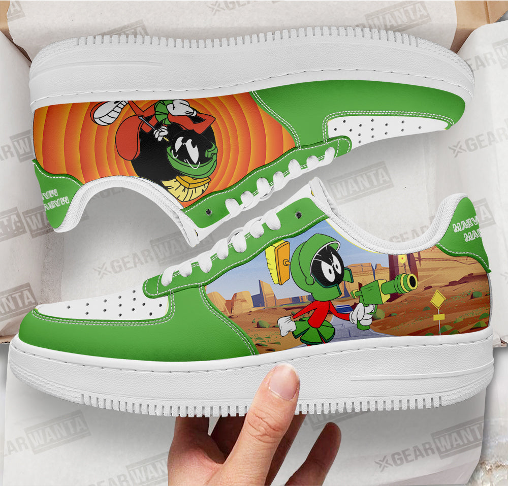 Marvin the Martian Looney Tunes Custom Air Sneakers QD14- Cuztomshoes