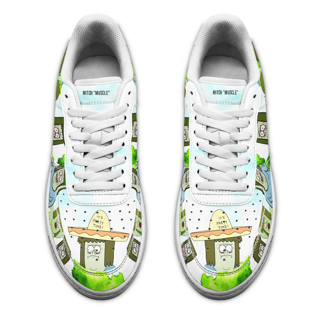 Mitch Muscle Air Sneakers Custom Regular Show Shoes- Cuztomshoes