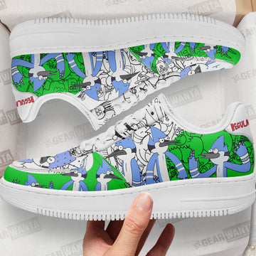 Mordecai Regular Show Air Sneakers Custom Cartoon Shoes- Cuztomshoes
