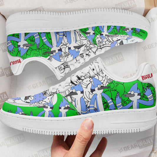 Mordecai Regular Show Air Sneakers Custom Cartoon Shoes- Cuztomshoes