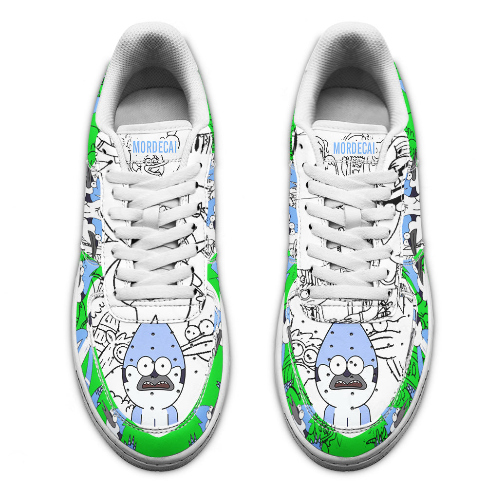 Mordecai Regular Show Air Sneakers Custom Cartoon Shoes- Cuztomshoes