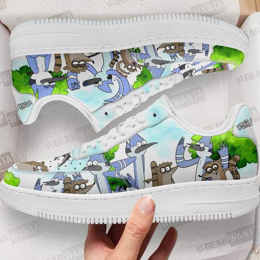 Mordecai and Rigby Air Sneakers Custom Regular Show Shoes- Cuztomshoes