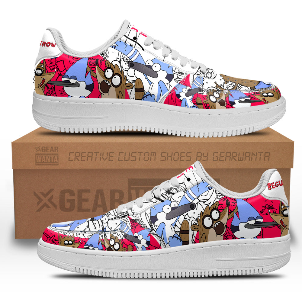 Mordecai and Rigby Regular Show Air Sneakers Custom Cartoon Shoes- Cuztomshoes