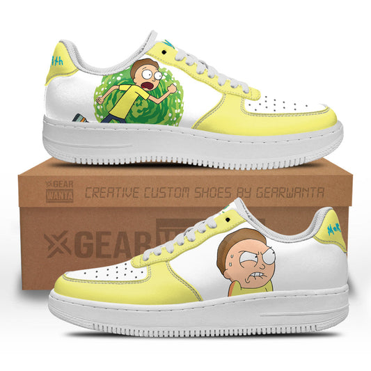 Morty Smith Rick and Morty Custom Air Sneakers QD13- Cuztomshoes