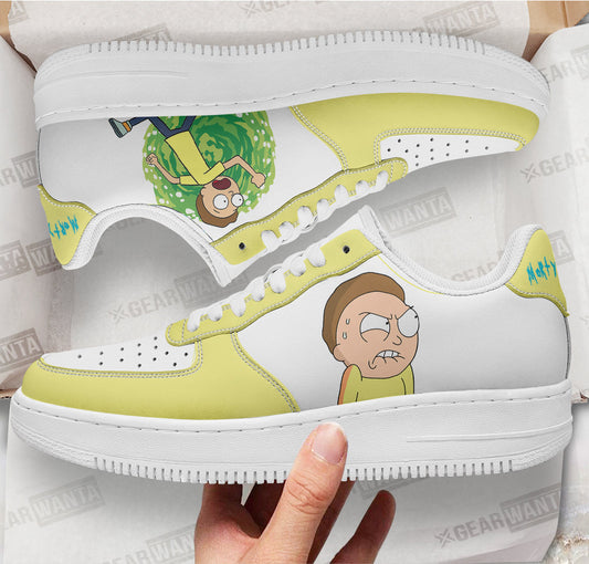 Morty Smith Rick and Morty Custom Air Sneakers QD13- Cuztomshoes